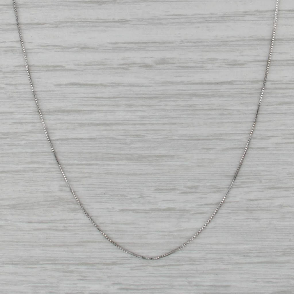 Box Chain Necklace 14k White Gold 17.25" 0.5mm