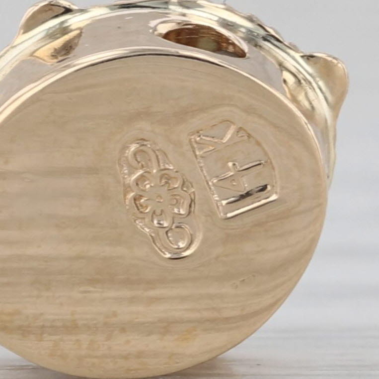 Old Victoria 1.55ct Blue Topaz Slide Bracelet Charm 14k Yellow Gold Vintage