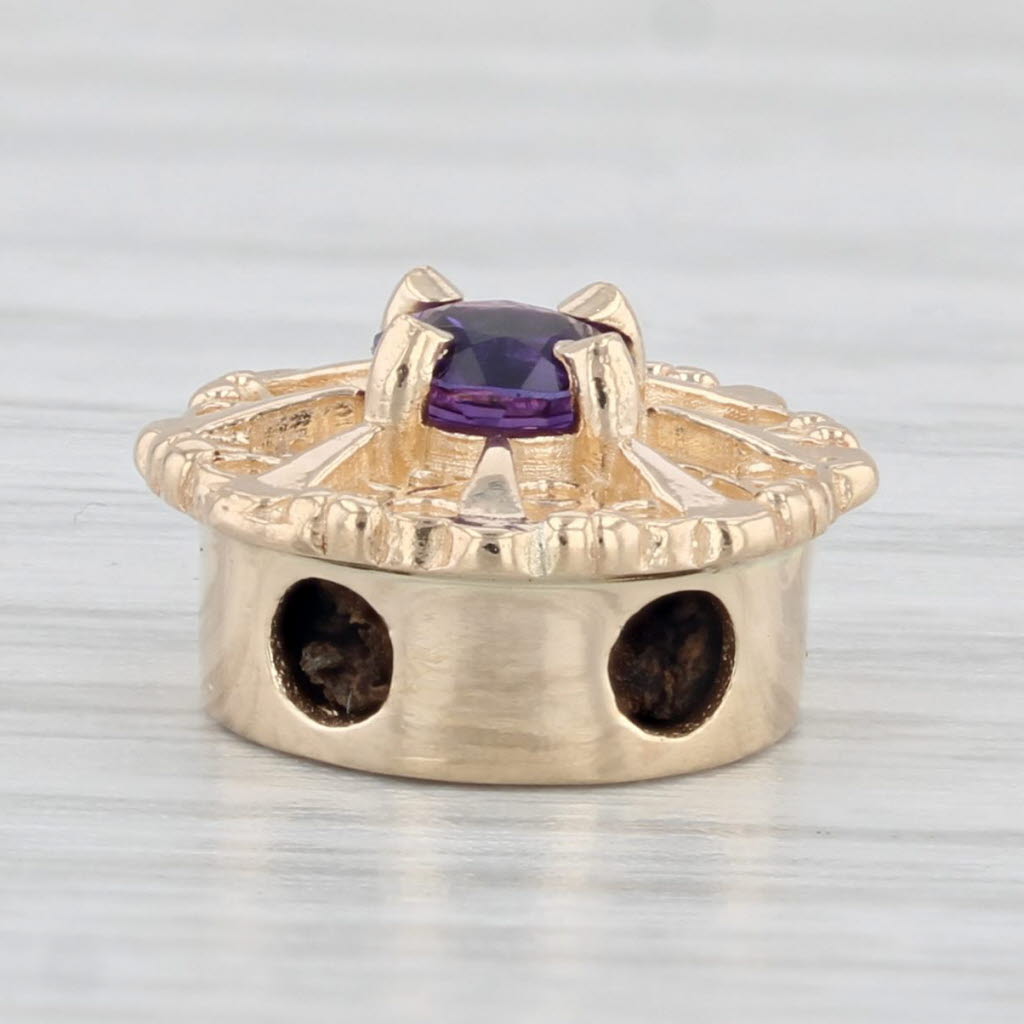 Light Gray Richard Glatter Vintage Amethyst Slide Bracelet Charm 14k Yellow Gold RGVS