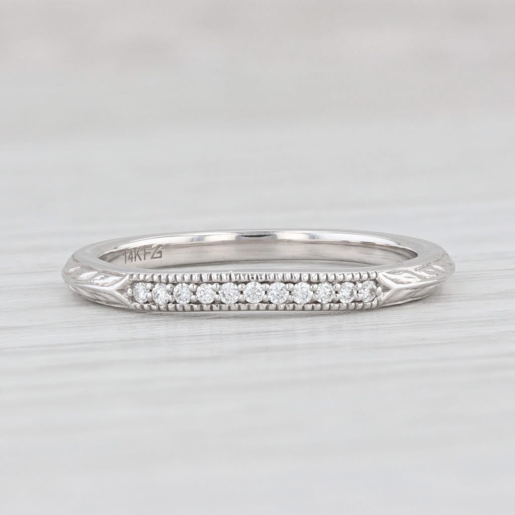 Light Gray New Diamond Wedding Band 14k White Gold Size 6 Stackable Ring