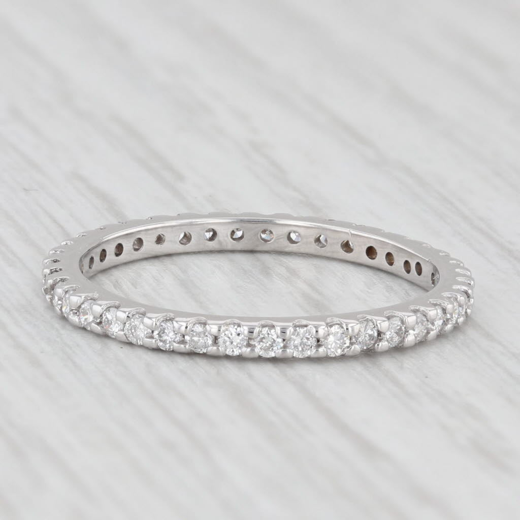 Light Gray 0.50ctw Diamond Eternity Band 14k White Gold Size 6.5 Wedding Anniversary Ring