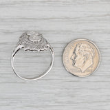 Gray Diamond Vintage Ring 18k White Gold Size 8 Old European Cut