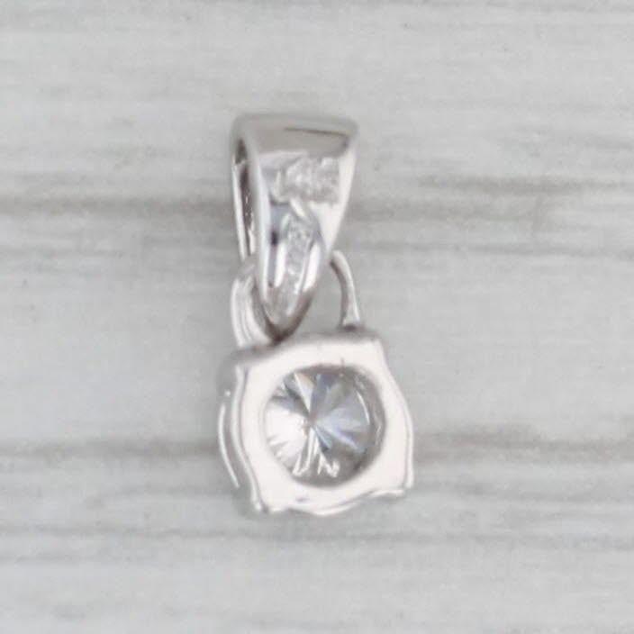 Gray 0.14ct Round Diamond Solitaire Pendant 14k White Gold Small Drop