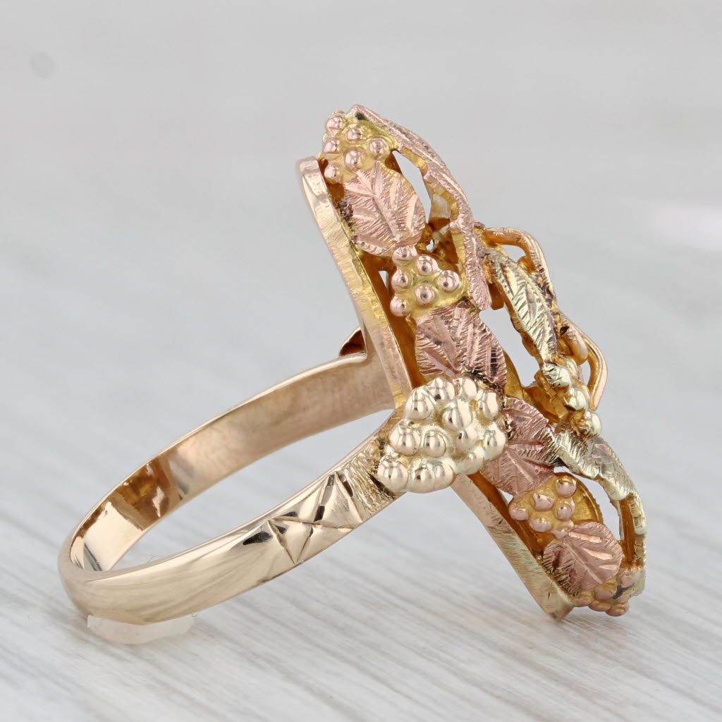 Gray Landstroms Black Hills Gold Leaf Ring 10k Yellow Rose Green Gold Size 6