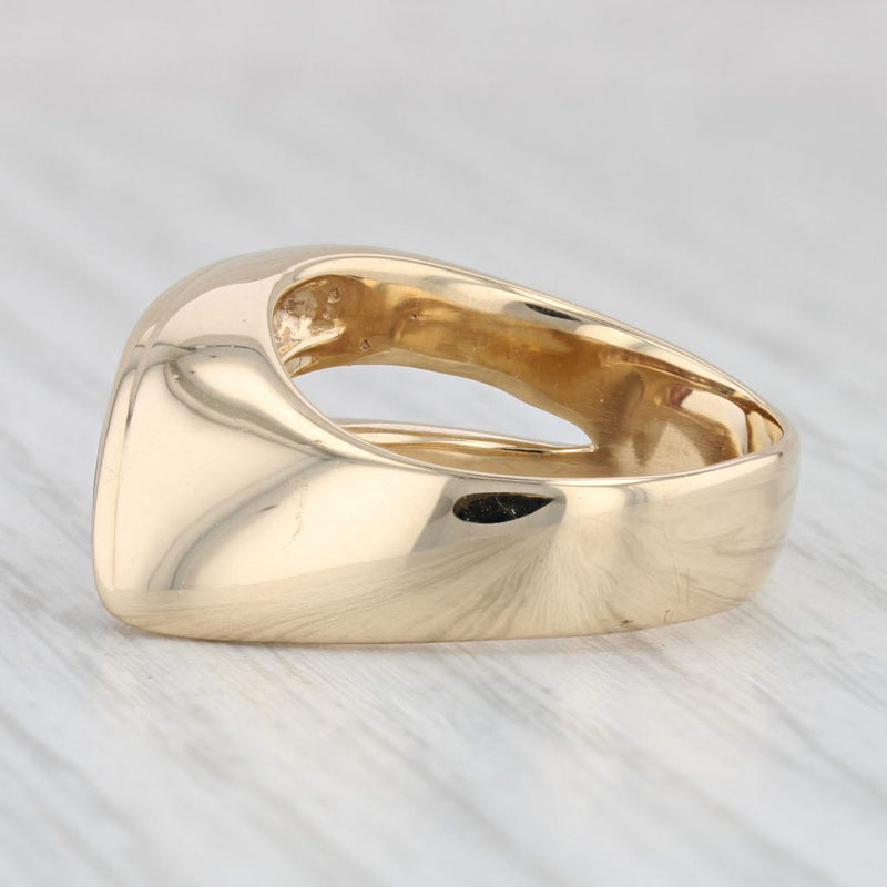 Light Gray 1.24ctw Padparadscha Sapphire Diamond Ring 14k Yellow Gold Size 7.25 Cocktail