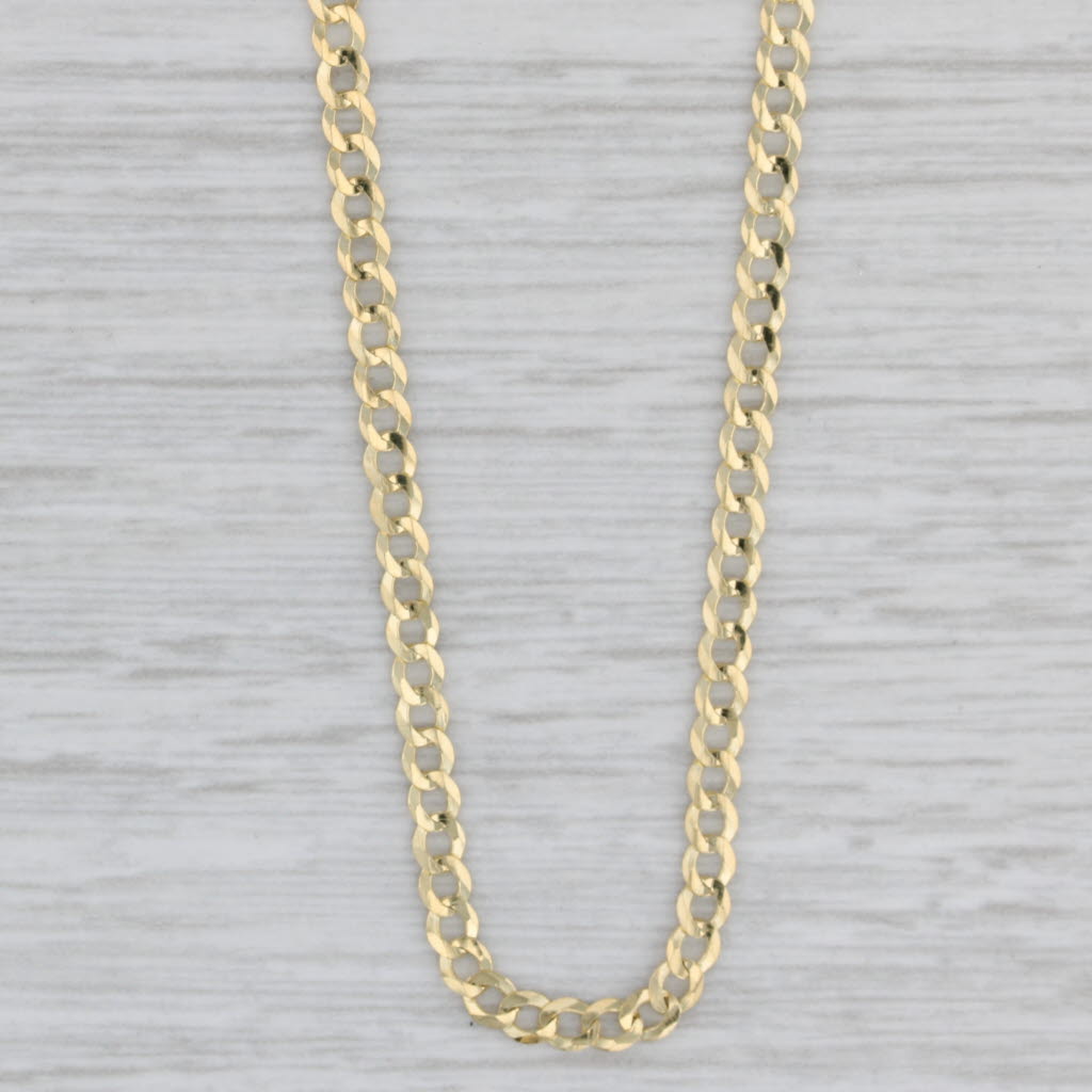 Gray New Curb Chain 14k Yellow Gold 18" 2.6mm Lobster Clasp