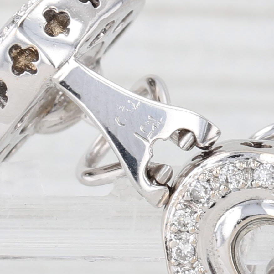 Light Gray 0.46ctw Floating Diamond Halo Heart Stud Earrings 18k White Gold Omega Backs