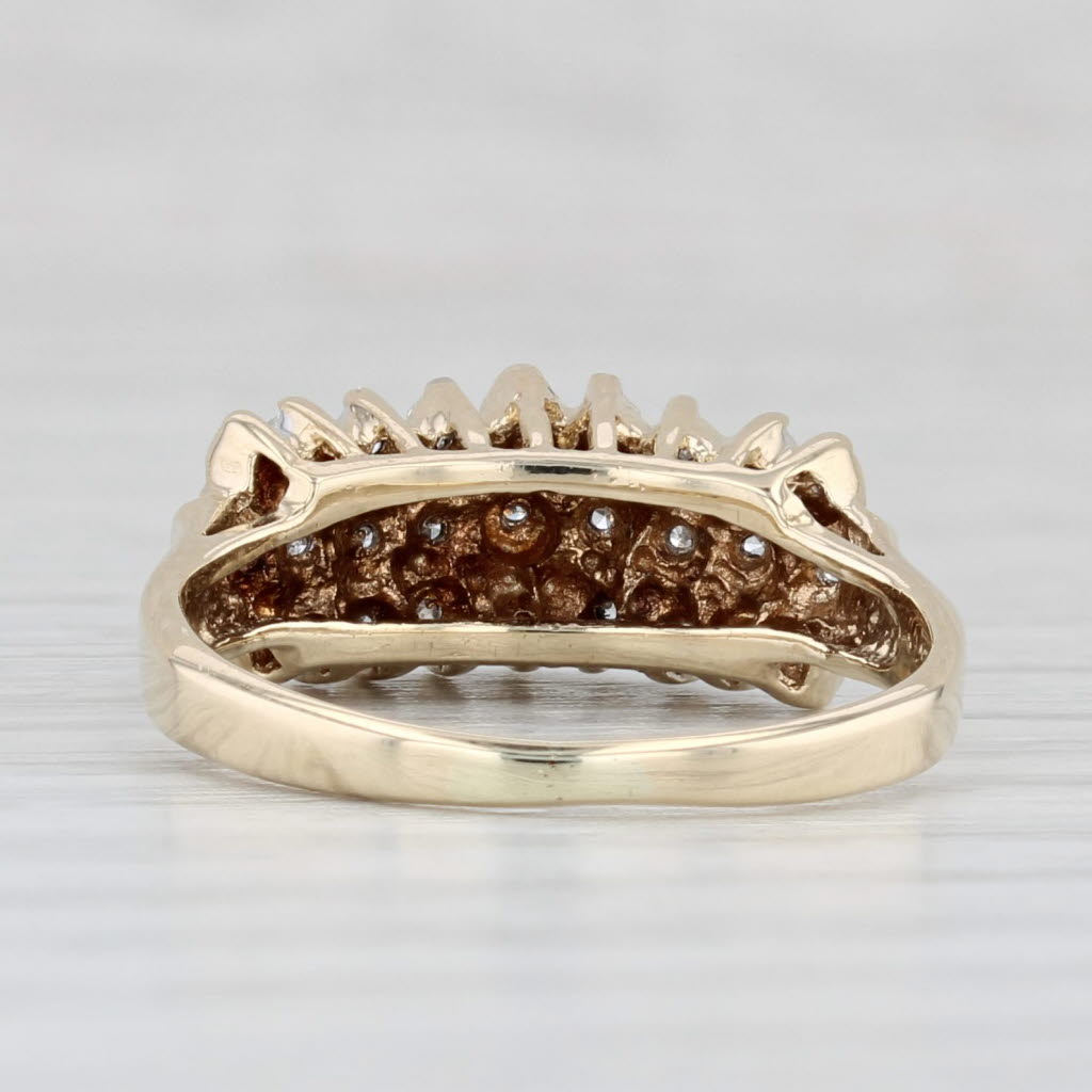 Light Gray 0.10ctw Diamond Tiered Pyramid Ring 10k Gold Size 5.75 Stackable Richard Klein