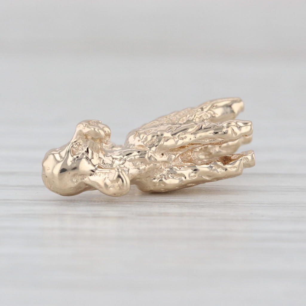 Small Poodle Charm 14k Yellow Gold 3D Dog Pendant