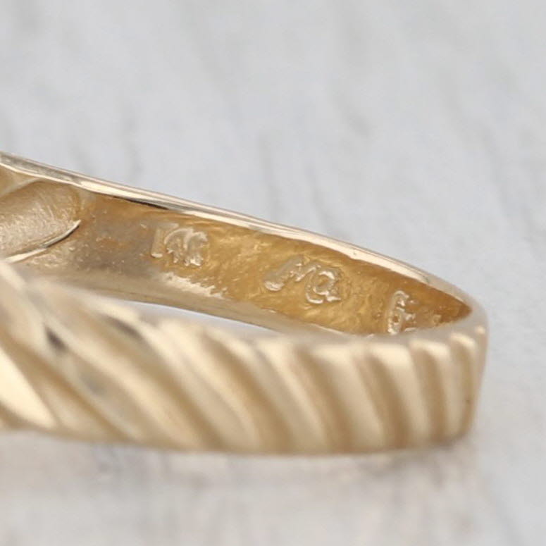 Beveled Croissant Ring 14k Yellow Gold Size 5.75