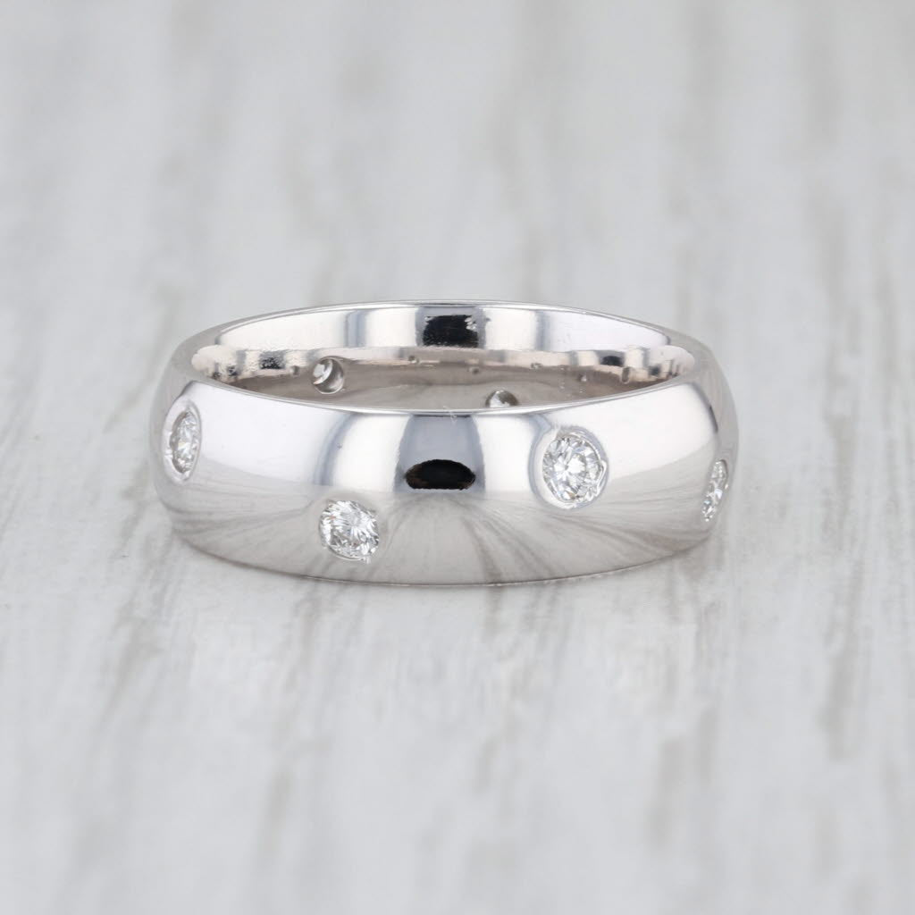 0.31ctw Diamond Dots Ring 14k White Gold Size 5.5 Wedding Band Stackable