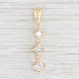 0.25ctw 3-Stone Journey Diamond Pendant 10k Yellow Gold Drop