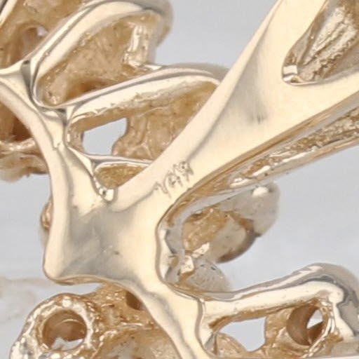 0.85ctw Diamond Cluster Open Heart Pendant 14k Yellow Gold