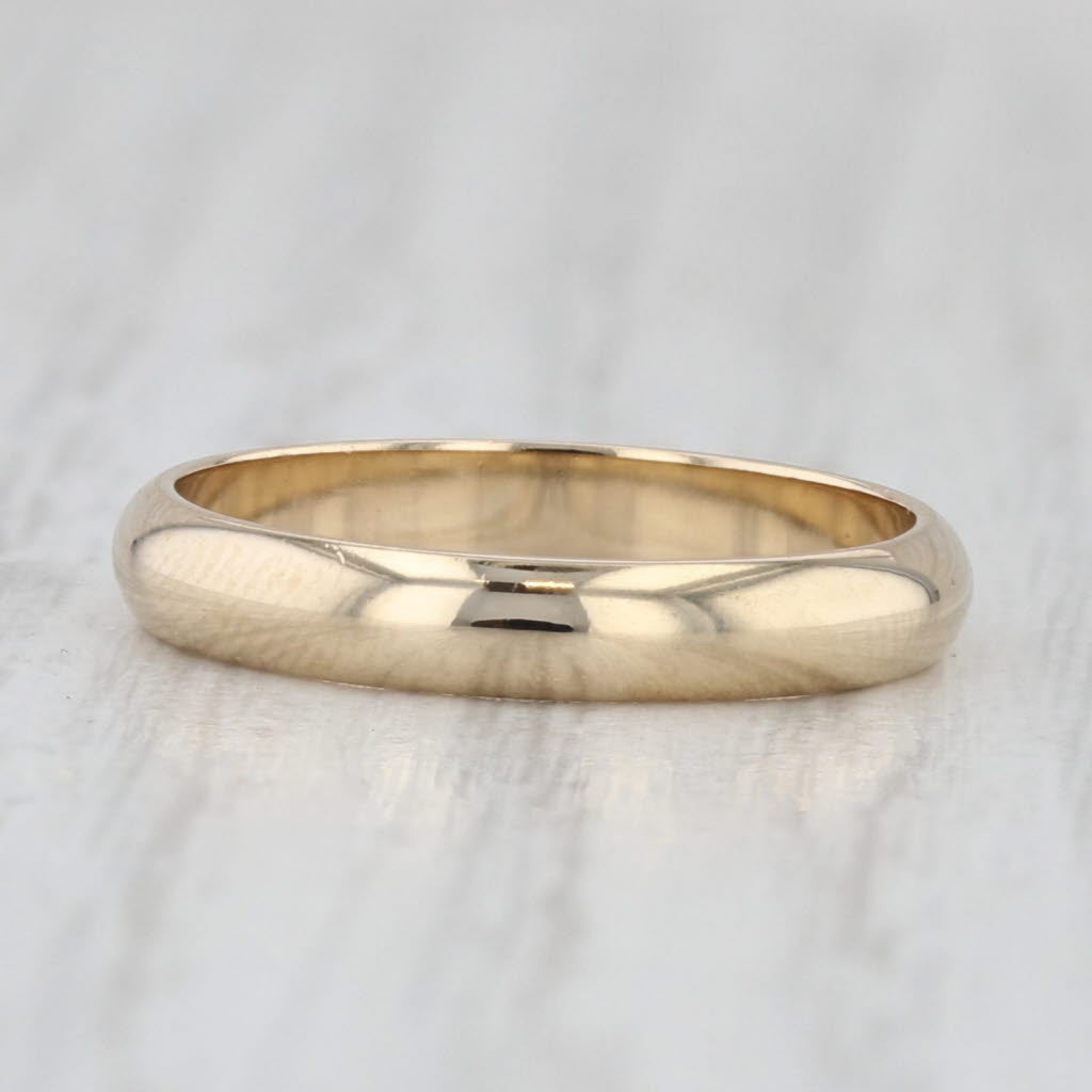 Light Gray Yellow Gold Women's Wedding Band 14k Yellow Gold Size 5 Ring Stackable