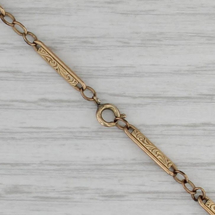 Antique Bar Link Necklace 1/20 12k Gold Filled 25" 2.8mm