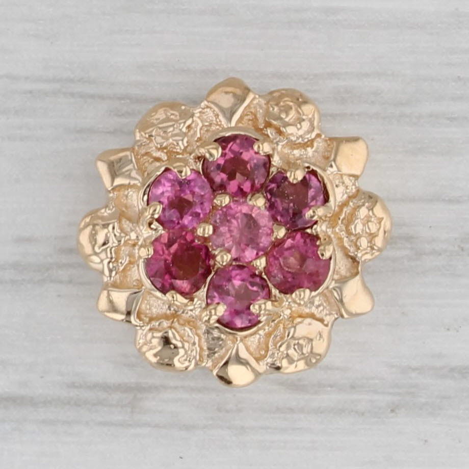 Gray 0.49ctw Pink Tourmaline Flower Slide Bracelet Charm 14k Gold Richard Klein