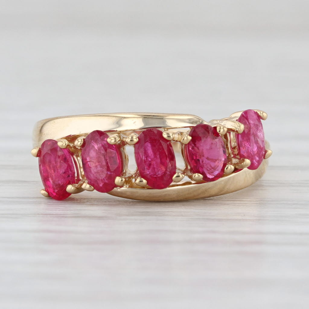 1.25ctw Pink Spinel Bypass Ring 14k Yellow Gold Size 6