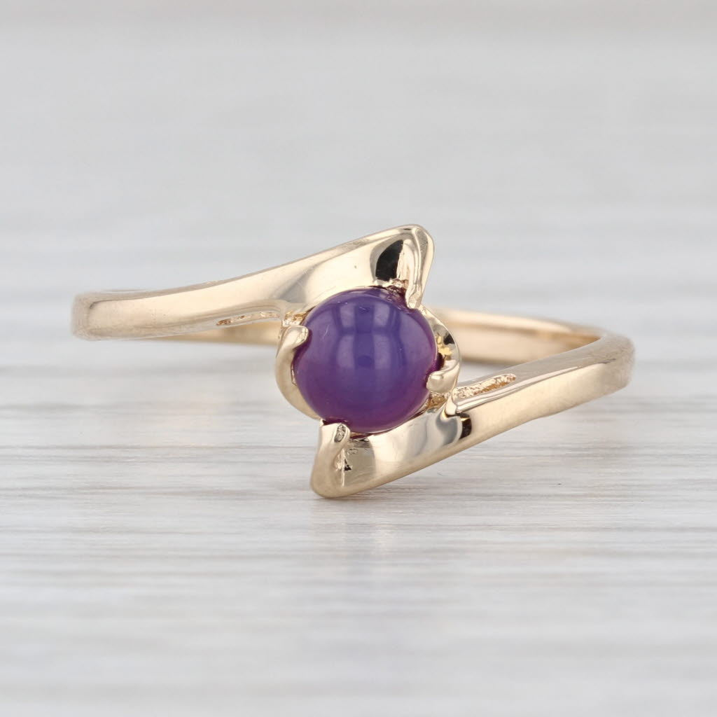 Linde Lab Created Purple Star Sapphire 14k Yellow Gold Bypass Size 6