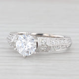New Diamond Semi Mount Engagement Ring 14k White Gold Size 6.5