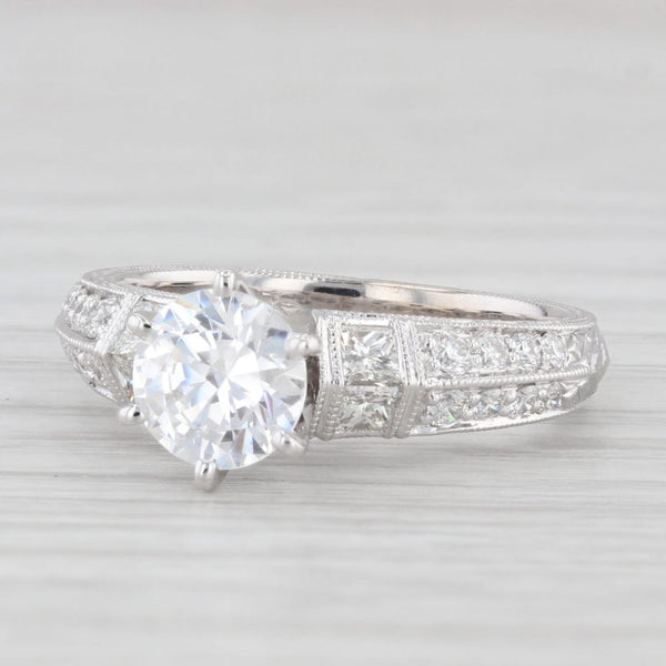 Light Gray New Diamond Semi Mount Engagement Ring 14k White Gold Size 6.5