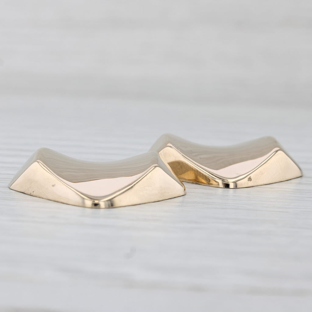 Light Gray Geometric 14k Yellow Gold Lightweight Earring Enhancers