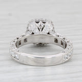 New Tacori Semi Mount Diamond Halo Engagement Ring Platinum Sz 6.25 Certificate