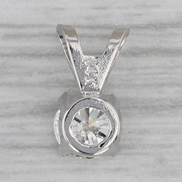 Gray New 0.46ct Round Diamond Solitaire Pendant 14k White Gold Small Drop