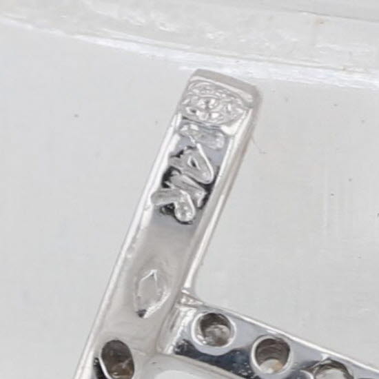 Diamond Letter Initial "T" Pendant 14k White Gold