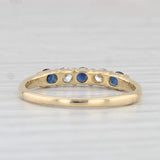 0.37ctw Blue Sapphire Diamond Ring 18k Yellow Gold Size 5 Stackable Wedding Band
