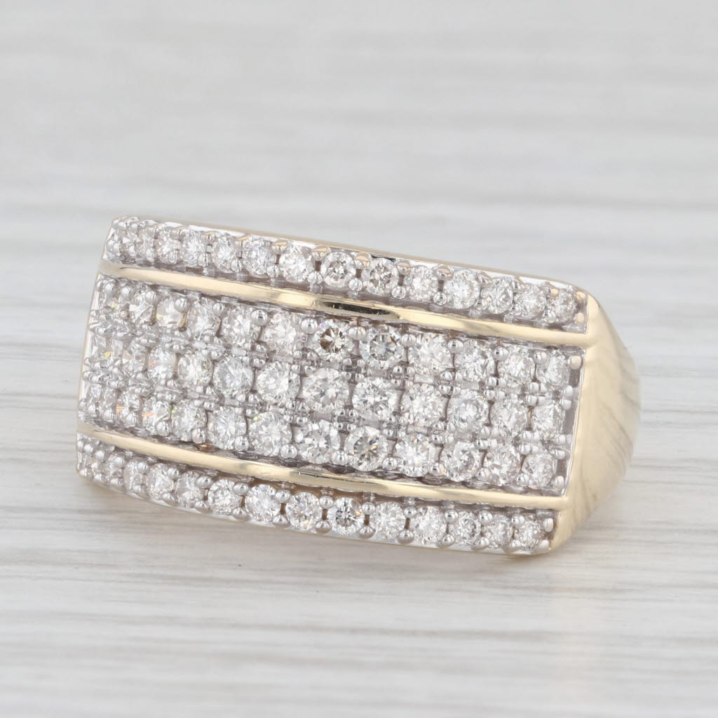 Light Gray 1ctw Diamond Pave Ring 14k Yellow Gold Size 7.25