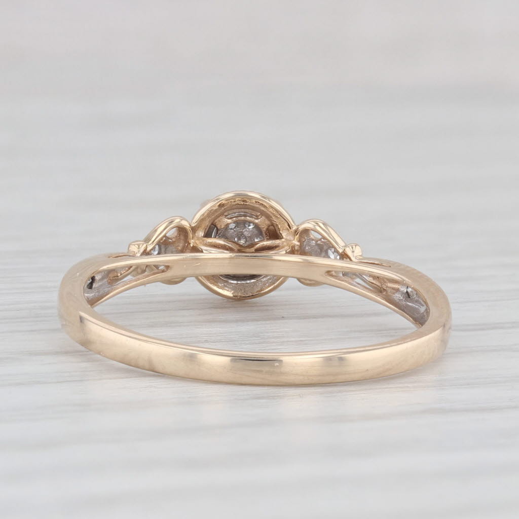 Light Gray Diamond Accented Heart Ring 10k Yellow Gold Size 7 Cathedral Engagement Promise