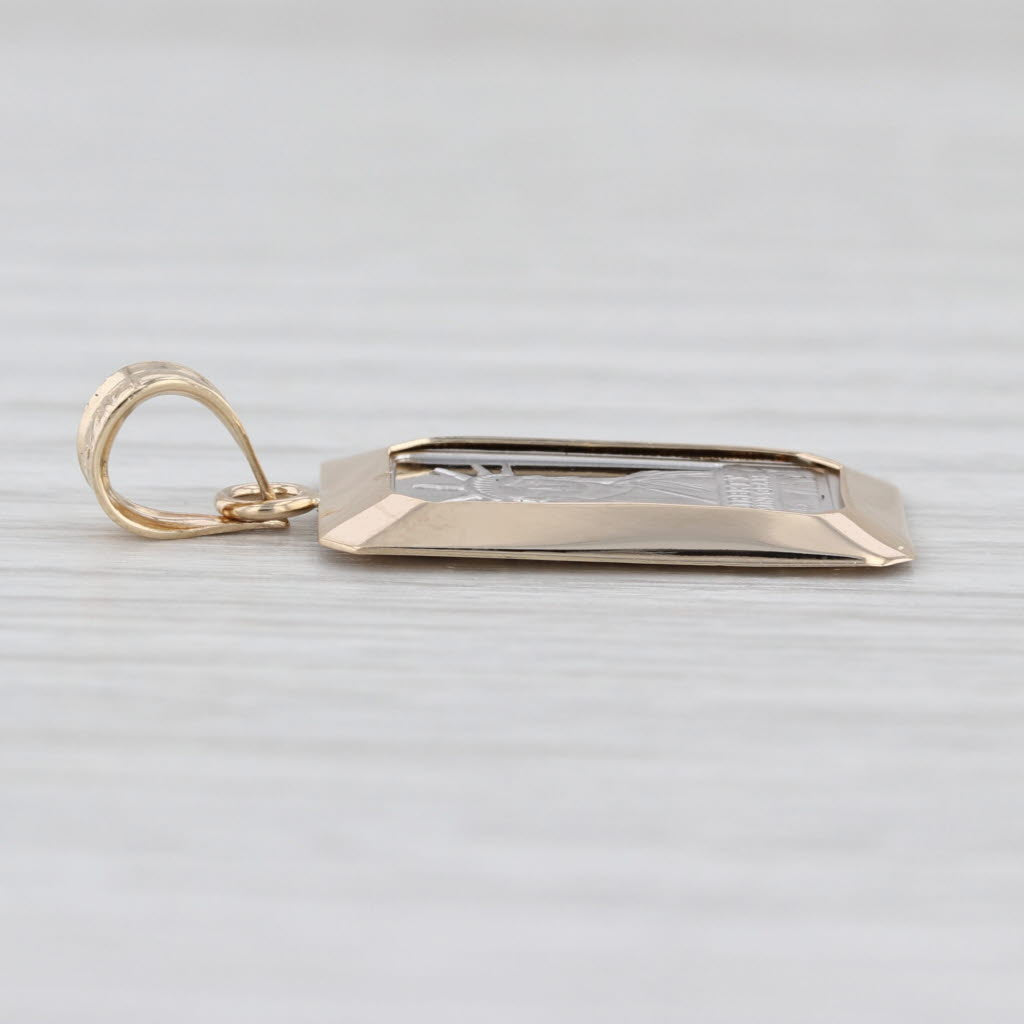 1985 Liberty Mini Gram Pendant 14k Gold 999.5 Platinum Credit Suisse 1g
