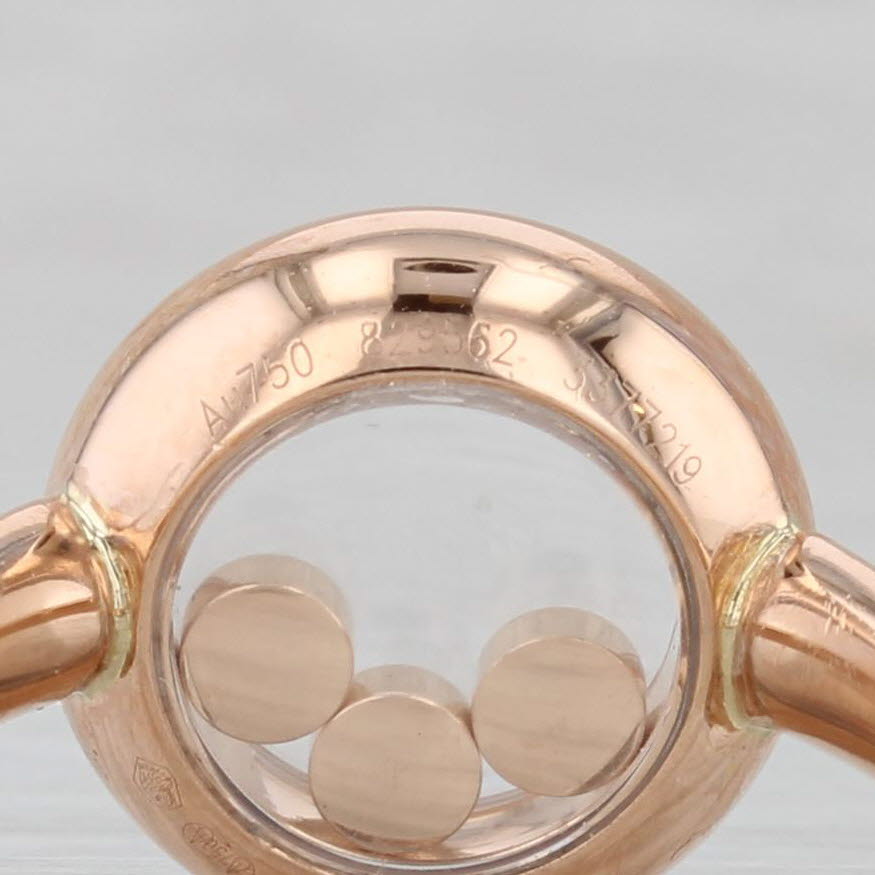 Gray Chopard Happy Curves Diamond Ring 18k Rose Gold 829562-5009 Size 6.5 53