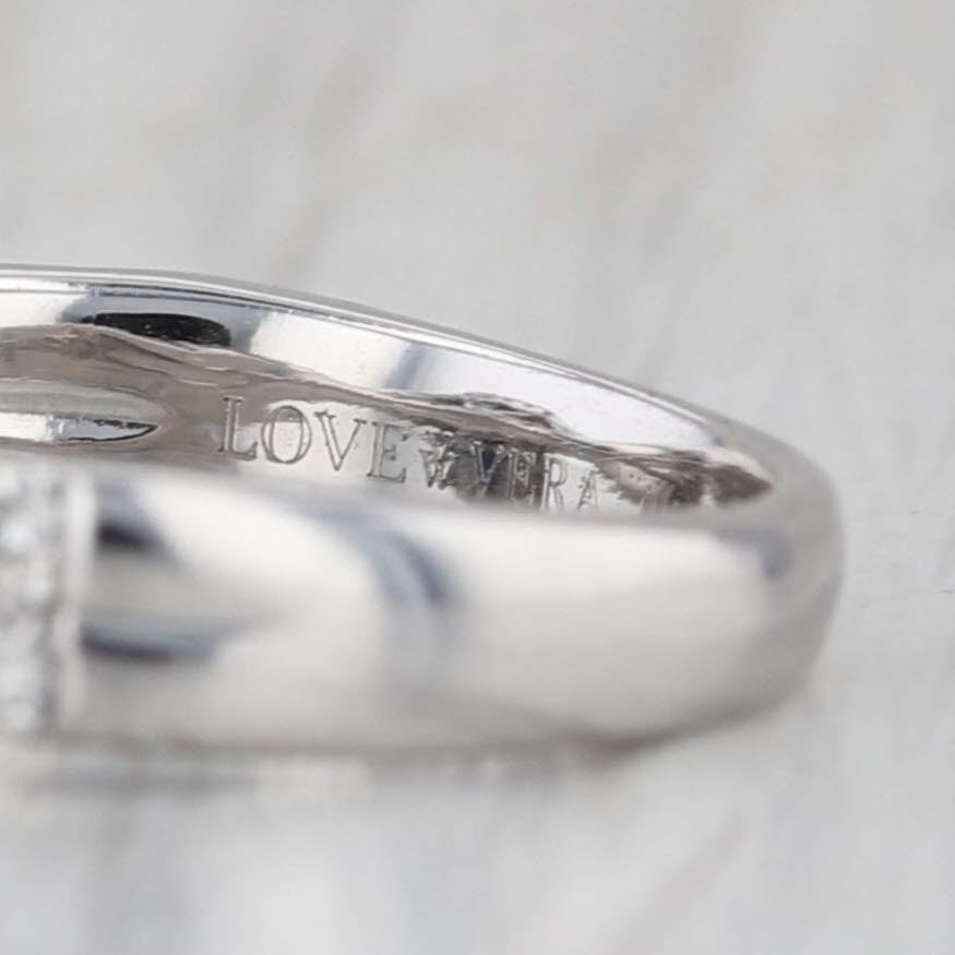 Vera Wang 0.93ctw Diamond Halo Engagement Ring 14k White Gold Size 6.25