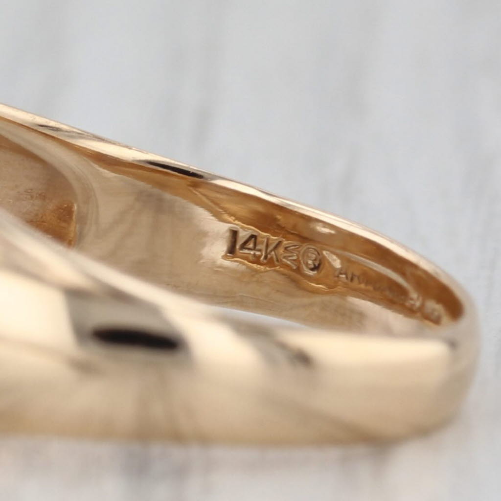 Vintage 0.35ct VS2 Diamond Solitaire Ring 14k Yellow Gold Men's