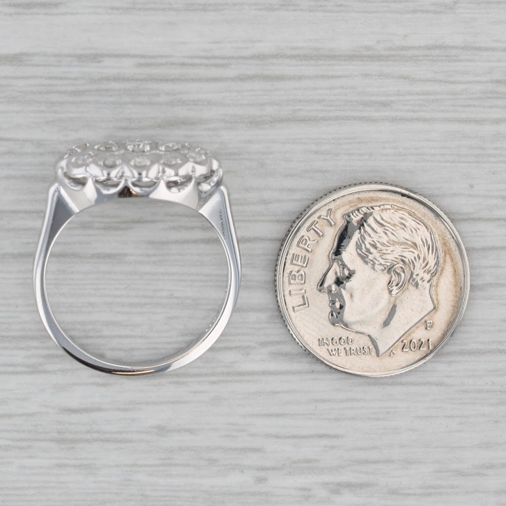 Gray Vintage 0.18ctw Diamond Princess Ring 14k White Gold Size 6
