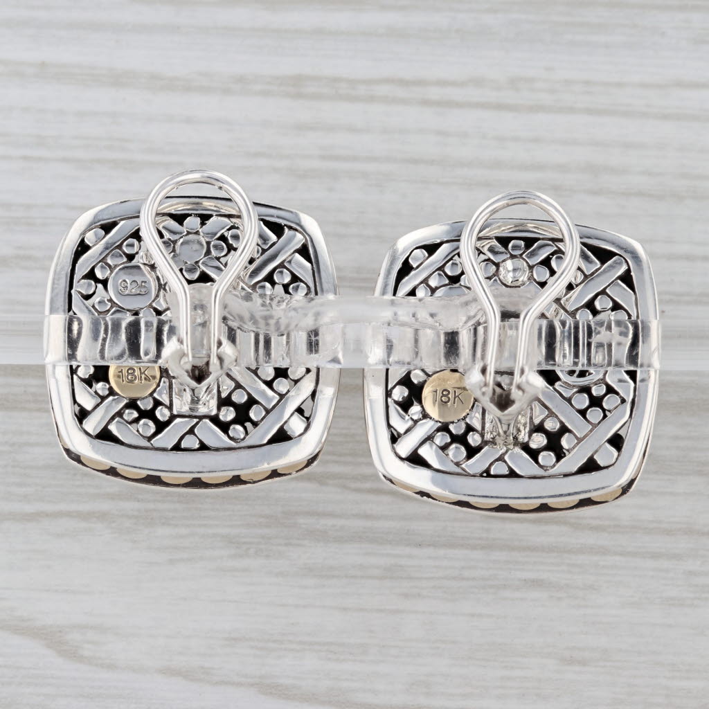 John Hardy Jaisalmer Earrings Sterling Silver 18k Gold Clip On Omega Back