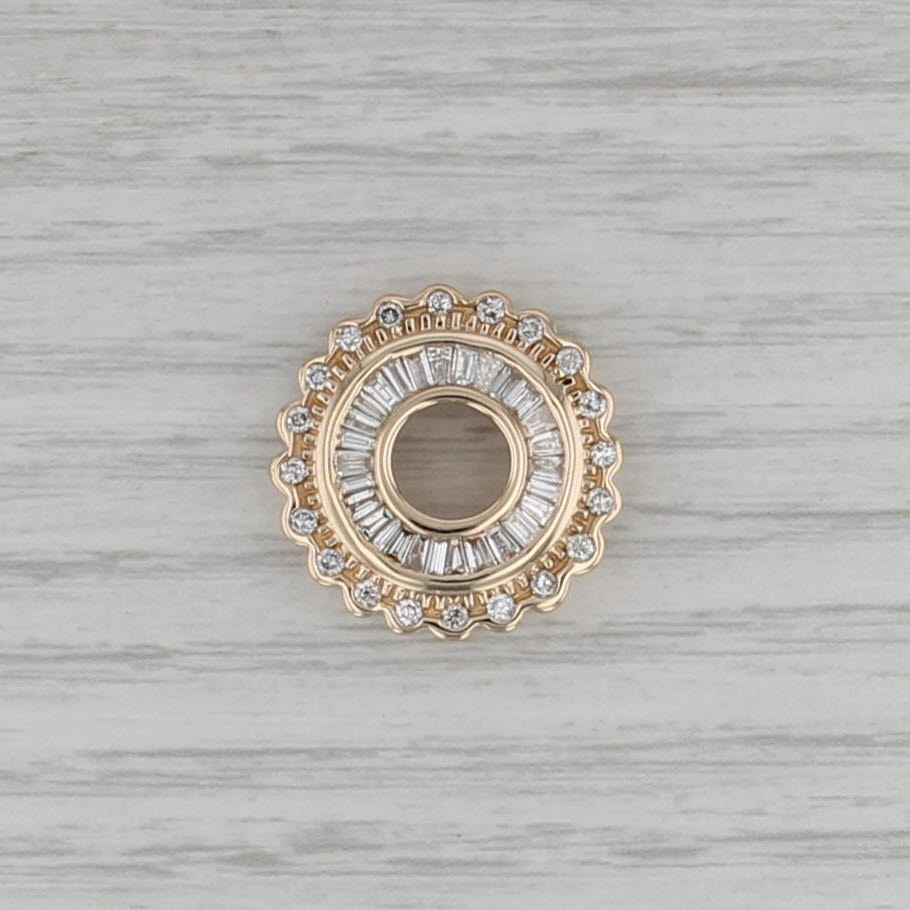 0.89ctw Diamond Eternity Circle Pendant 14k Yellow Gold Floating Drop