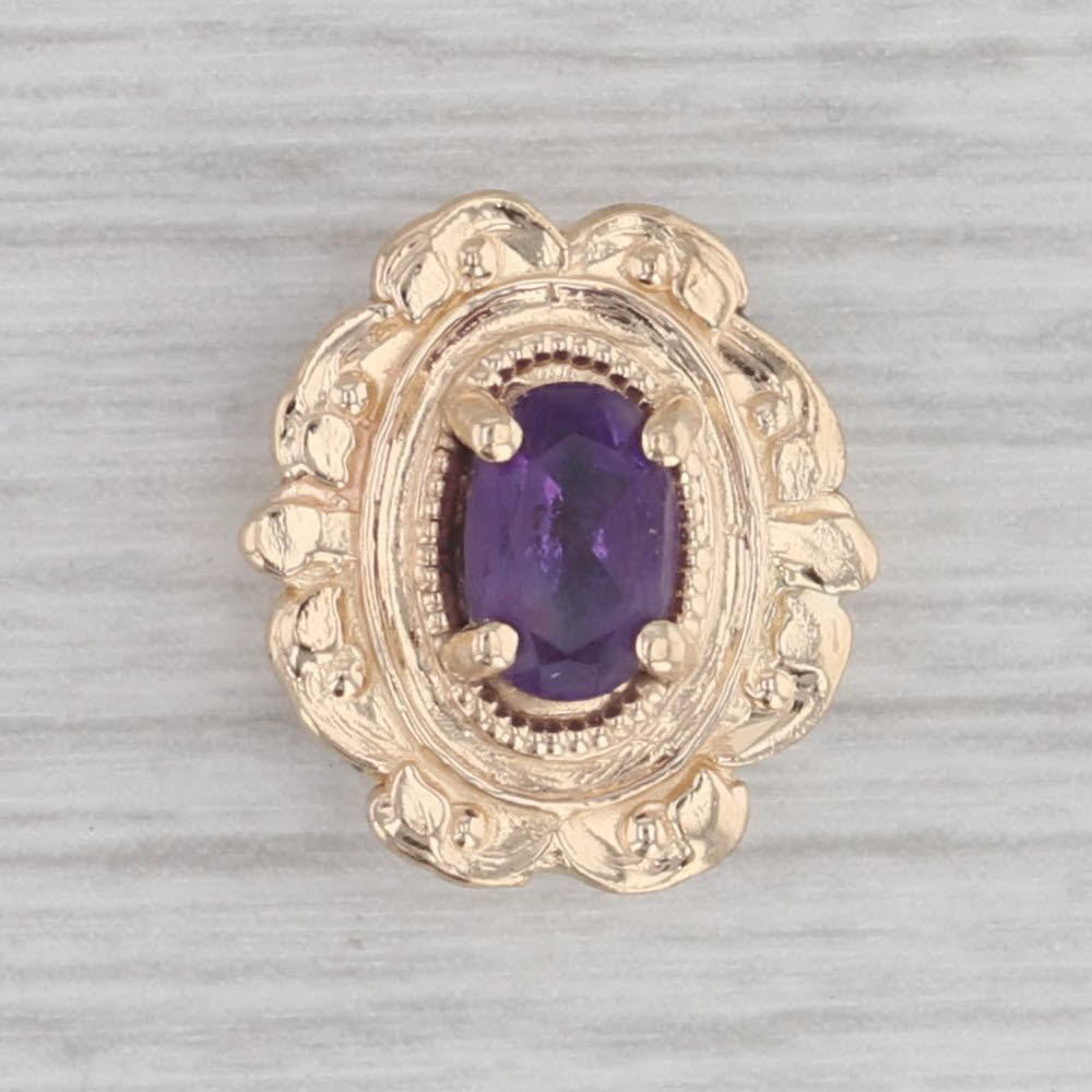 Gray Richard Glatter Vintage 0.42ct Amethyst Slide Bracelet Charm 14k Yellow Gold