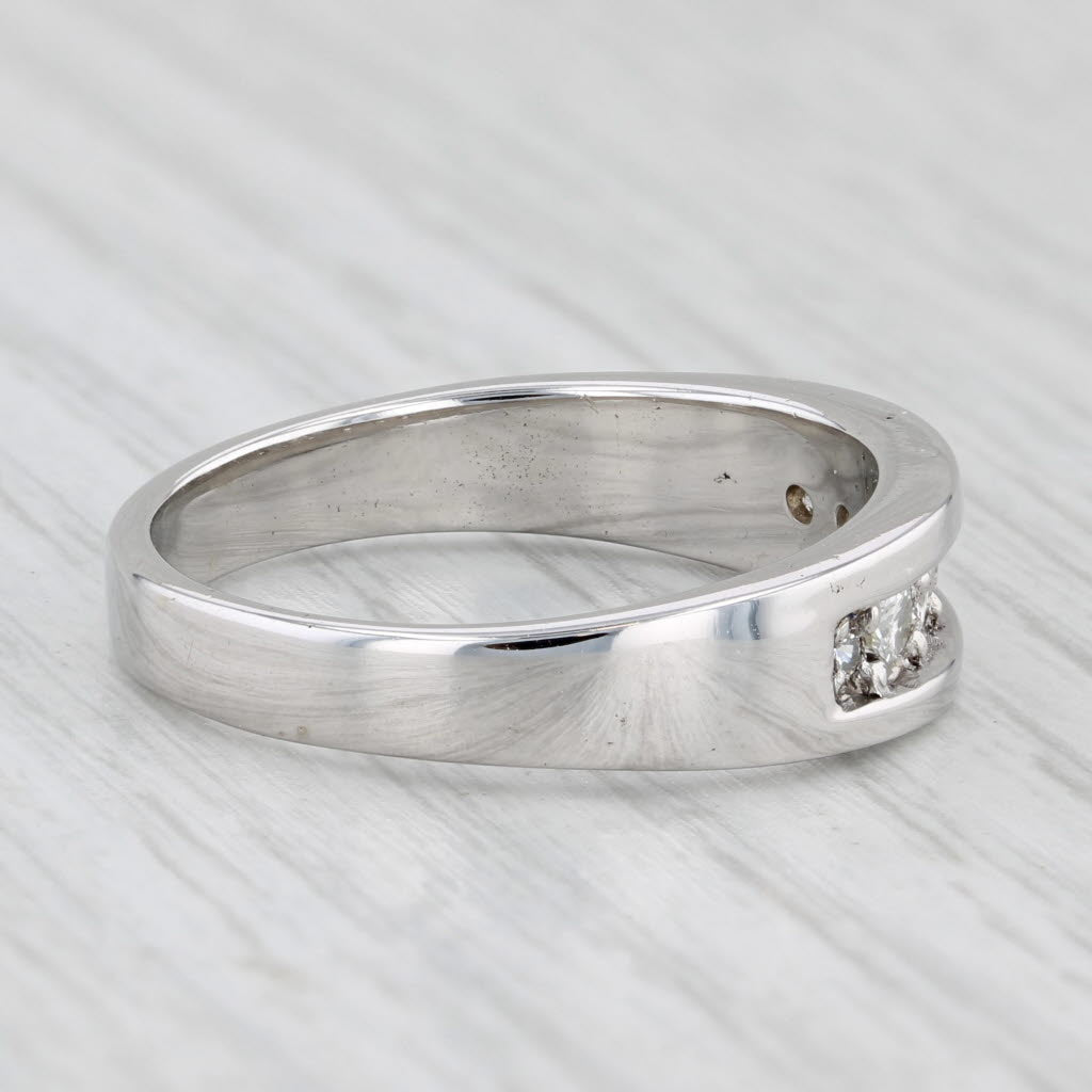 Light Gray 0.40ctw Diamond Men's Wedding Band 14k White Gold Size 10-10.25 Ring AS IS