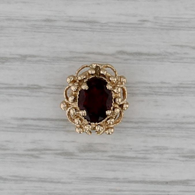 Richard Klein 1.50ct Garnet Slide Bracelet Charm 14k Yellow Gold Vintage
