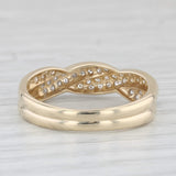 0.13ctw Diamond Woven Ring 14k Gold Size 10 Wedding Stackable Band