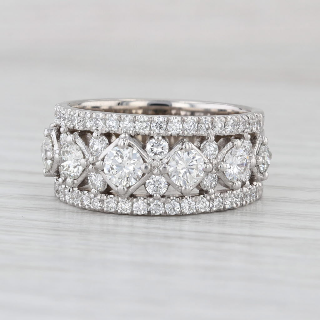 2.53ctw Diamond Ring 14k White Gold Anniversary Wedding Stacked Band Size 9.5