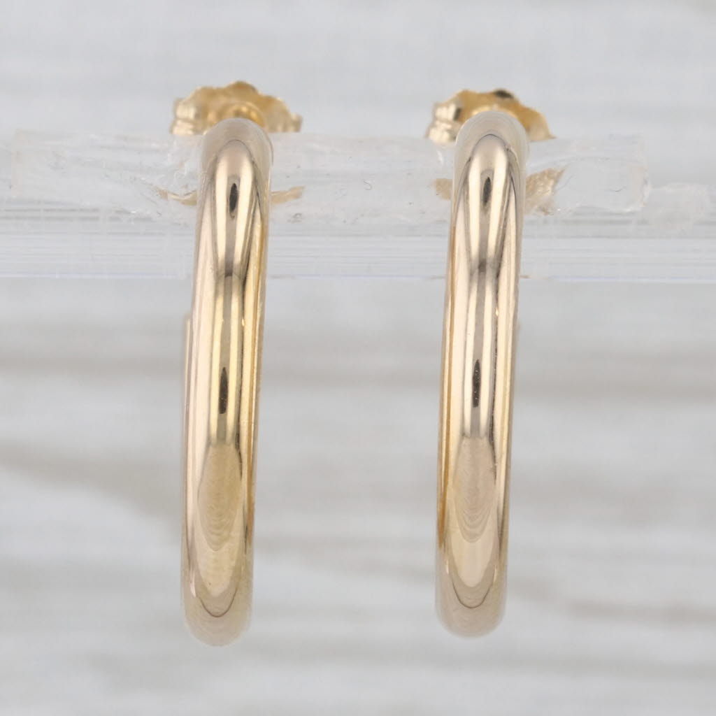 Hoop Earrings 14k Yellow Gold Pierced Round Hoops