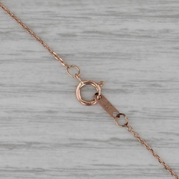 Jane Seymour 0.10ctw Diamond Open Hearts Pendant Necklace 10k Rose Gold 18"