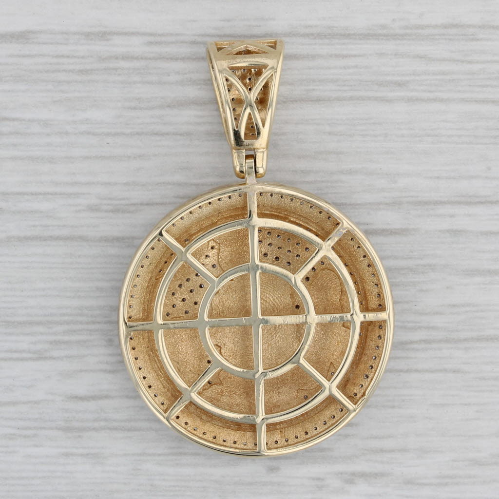 Gray 0.36ctw Diamond Globe Pendant 10k Yellow Gold