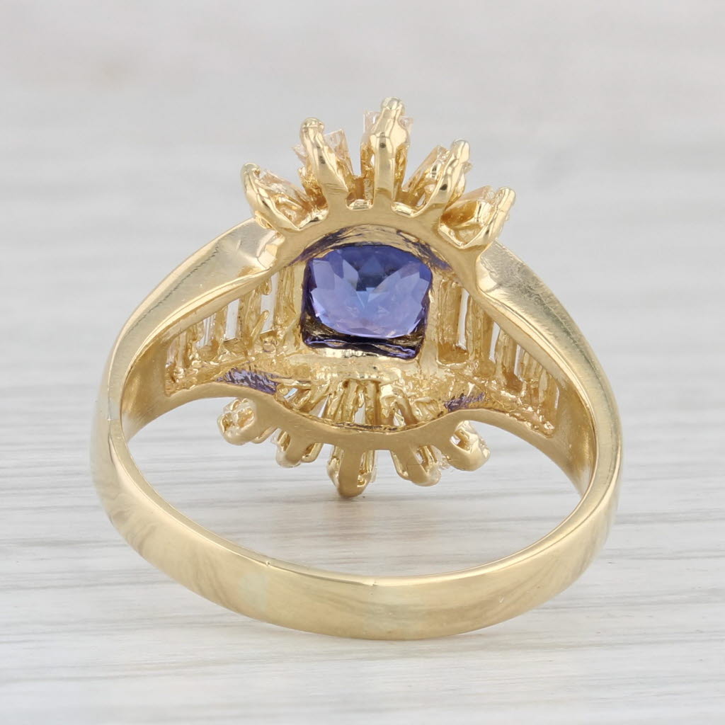 Light Gray 2.75ctw Tanzanite Diamond Ring 18k Yellow Gold Size 8.75 Cocktail