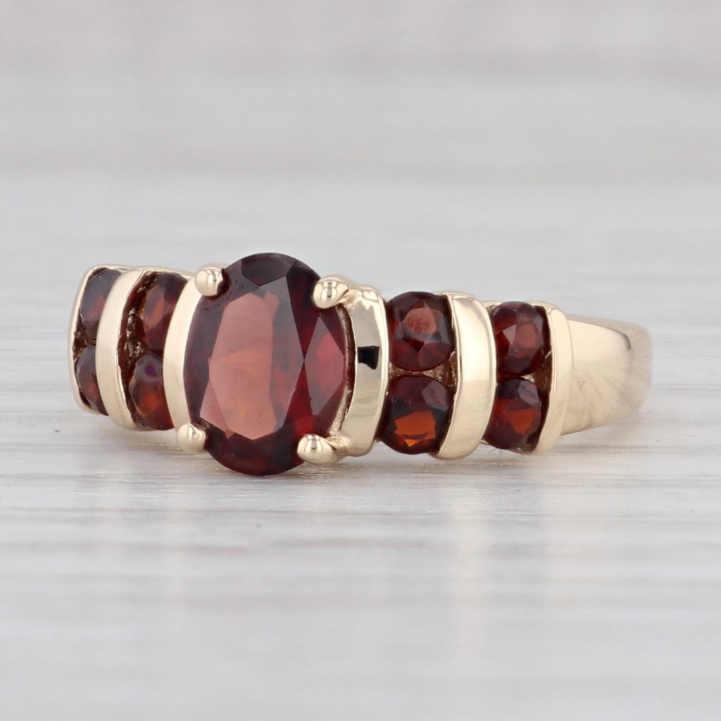 Light Gray 2.11ctw Oval Garnet Ring 14k Yellow Gold Size 8.25