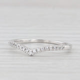 0.15ctw Diamond Contoured Ring Guard Stackable Wedding Band Sz 8 10k White Gold