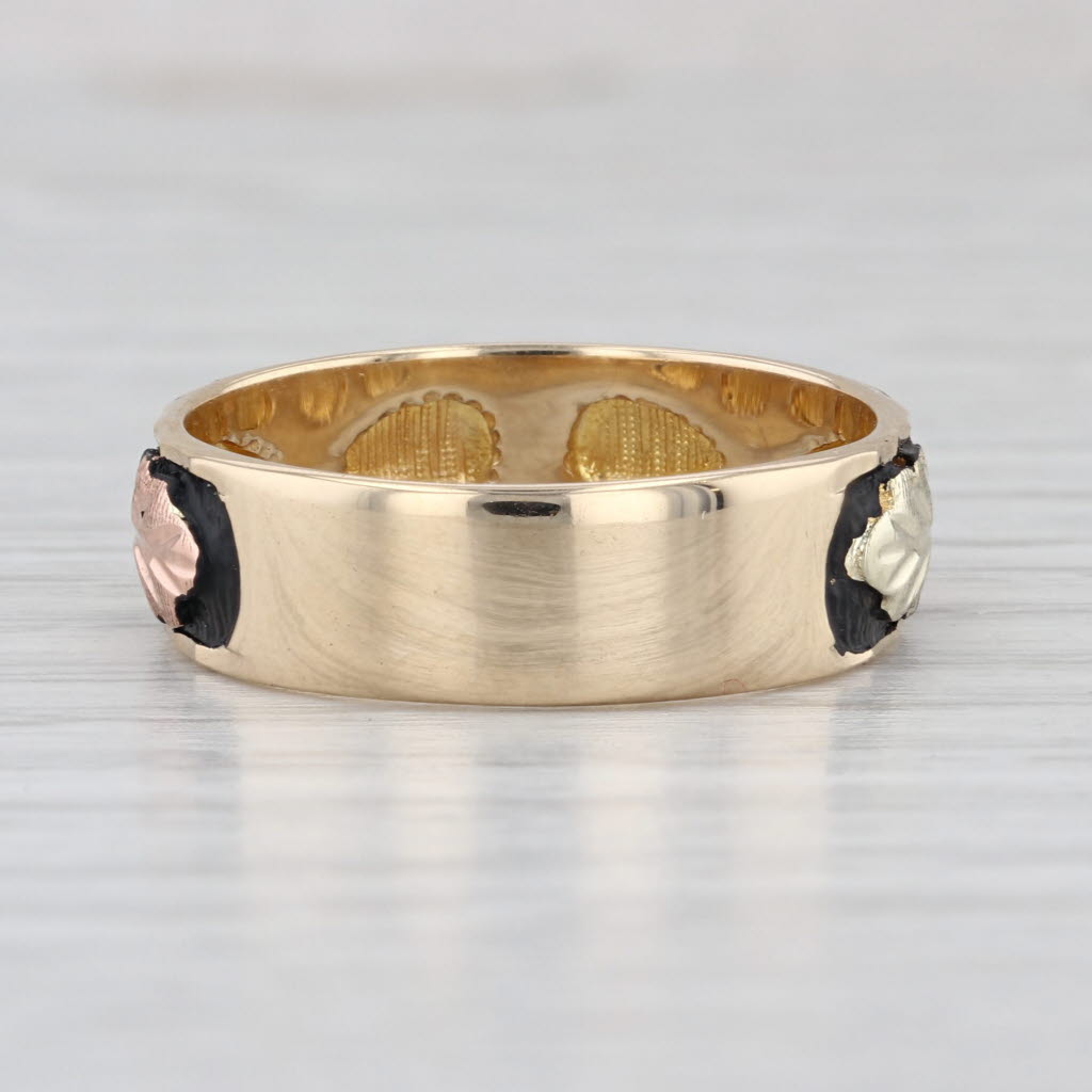Mount Rushmore Black Hills Gold Leaf Ring Wedding Band 10k 12k Size 11